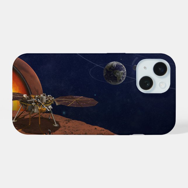 Artist's Rendition Of The Insight Lander. iPhone 15 Case (Back Horizontal)