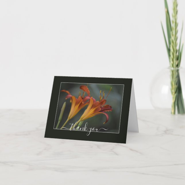 Artists Series: Orange Lilies Art Thank you Note Card (Front)