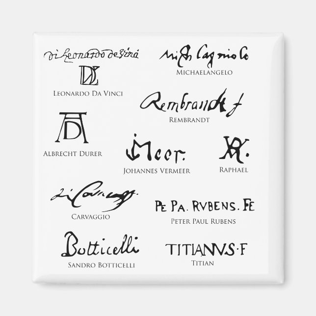 artists-signatures-No5-classical-artists Magnet (Front)
