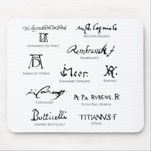 artists-signatures-No5-classical-artists Mouse Mat