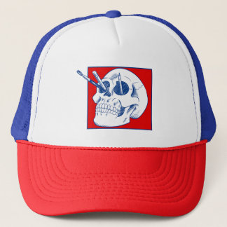 Artist's Skull with Pencils and Paintbrushes Truck Trucker Hat