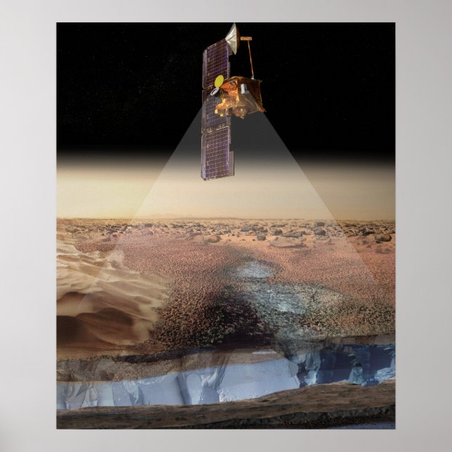 Artist's View of Odyssey Detecting Ice Poster (Front)