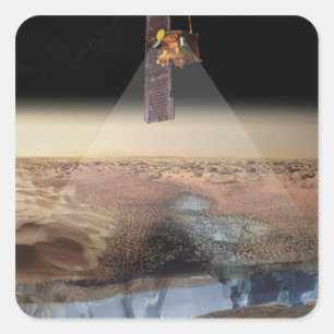 Artist's View of Odyssey Detecting Ice Square Sticker