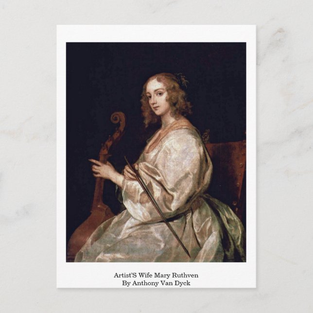 Artist'S Wife Mary Ruthven By Anthony Van Dyck Postcard (Front)