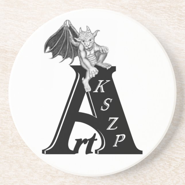 ArtKSZP Logo mit Golem - Gargoyle Coaster (Front)