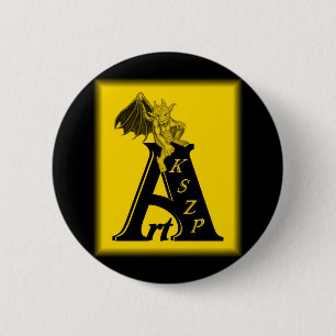 ArtKSZP Logo mit kleinem Golem schwarz gelb design 6 Cm Round Badge