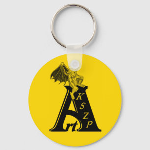 ArtKSZP Logo mit kleinem Golem schwarz gelb design Key Ring