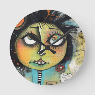 ArtLady 19 Charming and distressed Round Clock
