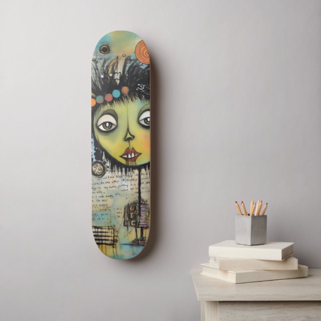 ArtLady 7 Charming and distressed Skateboard (Wall Art)