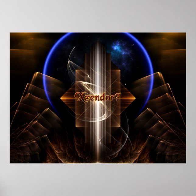 Artrillian Domain Of Xzendor7 Fractal Art Poster (Front)