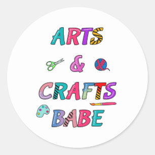 Arts and Crafts Babe Classic Round Sticker