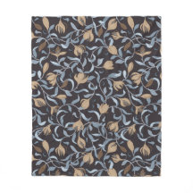 Arts and Crafts Inspired Blue and Gold Floral 