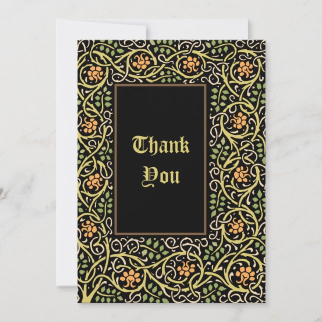 Arts and Crafts Movement Border Thank You Card (Front)