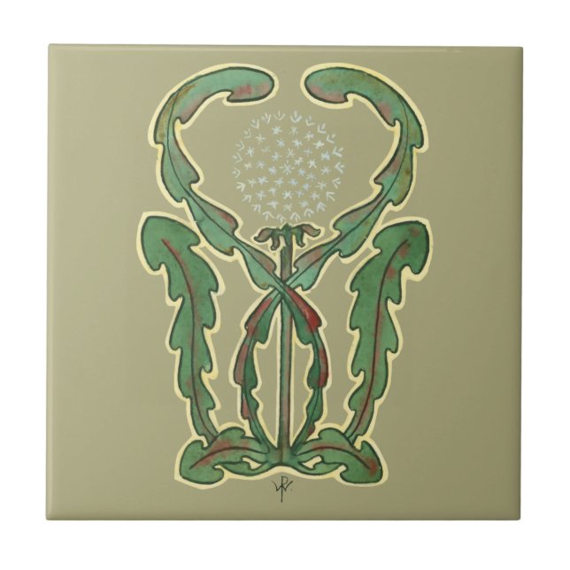 Arts And Crafts or Craftsman 1906 Flower Design Tile (Front)