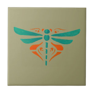 Arts And Crafts or Craftsman 1907 Dragonfly Design Tile