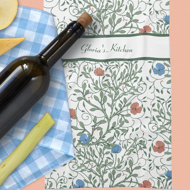 Arts and Crafts Poppies Tea Towel (Creator Uploaded)