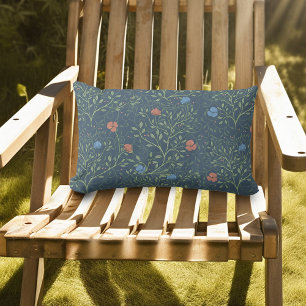 Arts and Crafts Poppy Pattern Lumbar Cushion