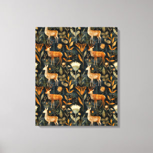 Arts and crafts Scottish thistles and stags Canvas Print