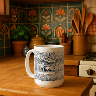 Arts And Crafts style Wild Forest Coffee Mug