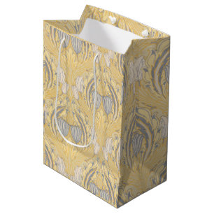 Arts and Crafts Walter Crane Blue White Tulips Medium Gift Bag