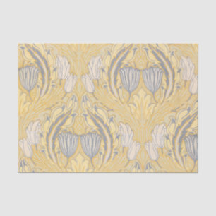 Arts and Crafts Walter Crane Blue White Tulips Tissue Paper