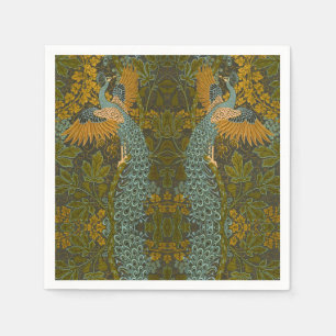 Arts and Crafts Walter Crane Peacock Pattern Napkin