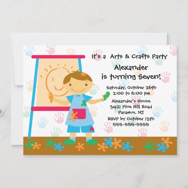 Arts & Crafts Birthday Party Invitation (Front)