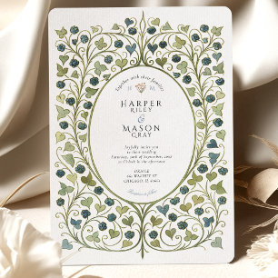 Arts & Crafts Blackberry Vines Wedding Invitation