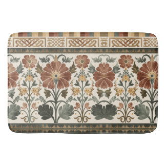 Arts & Crafts Craftsman and Mission frieze floral  Bath Mat