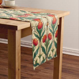Arts & Crafts Craftsman and Mission frieze floral Short Table Runner