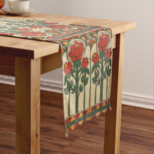 Arts & Crafts Craftsman and Mission Style floral Short Table Runner
