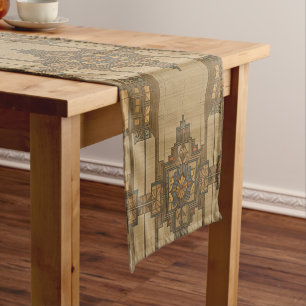 Arts & Crafts Craftsman and Mission Style floral Short Table Runner