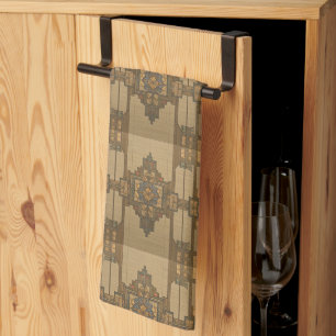 Arts & Crafts Craftsman and Mission Style floral  Tea Towel