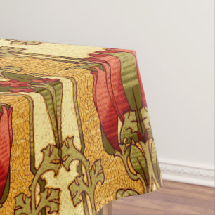 Arts & Crafts, Craftsman or Mission Style Flowers Tablecloth