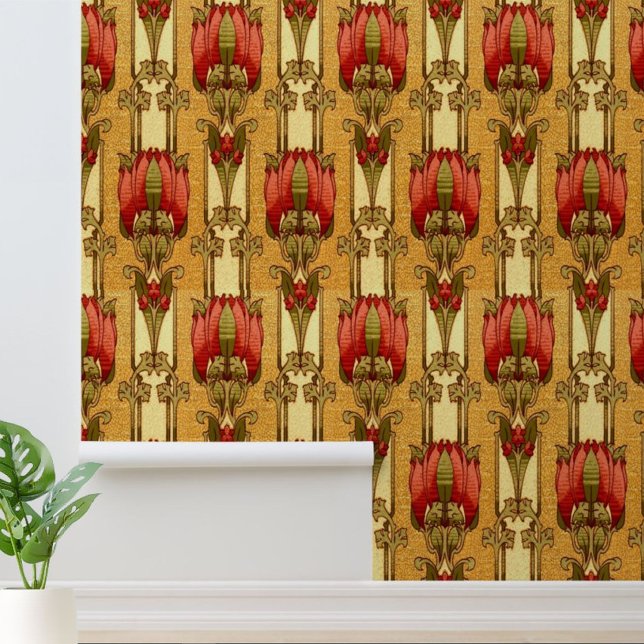 Arts & Crafts, Craftsman or Mission Style Flowers Wallpaper (Creator Uploaded)