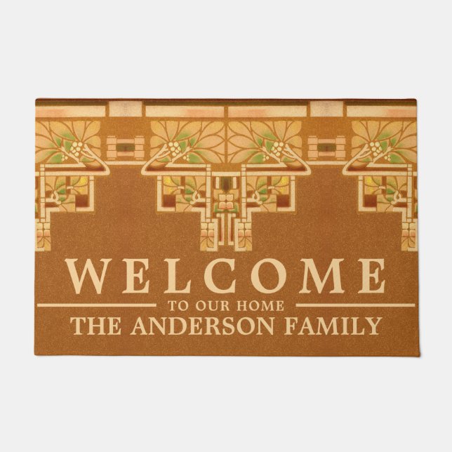 Arts & Crafts, Craftsman or Mission Style Foliage  Doormat (Front)