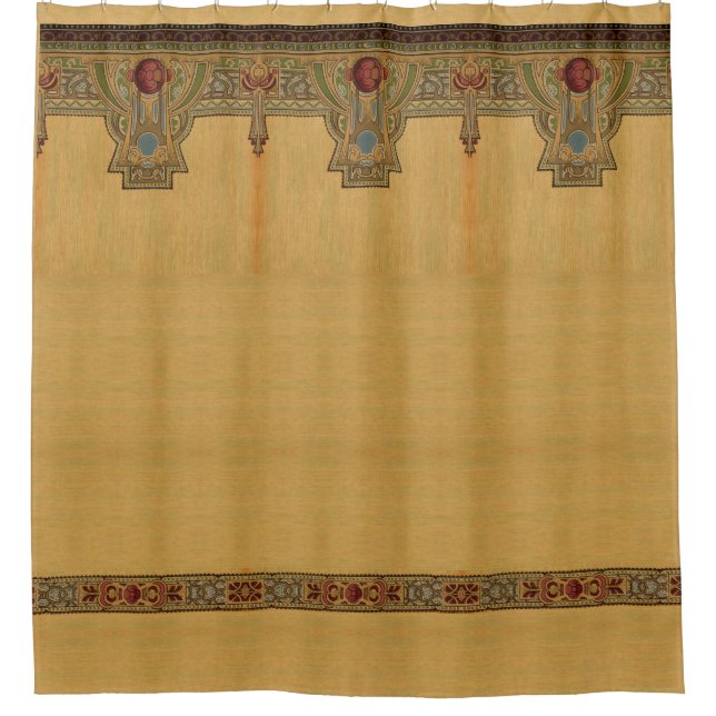 Arts & Crafts, Craftsman or Mission Style Rose Shower Curtain (Front)