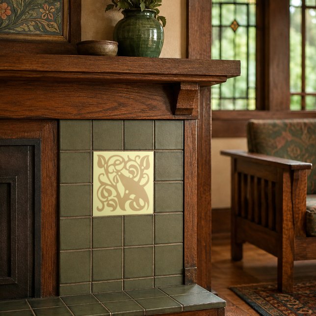 Arts & Crafts Craftsman Style Bird In Tree Tile (Creator Uploaded)