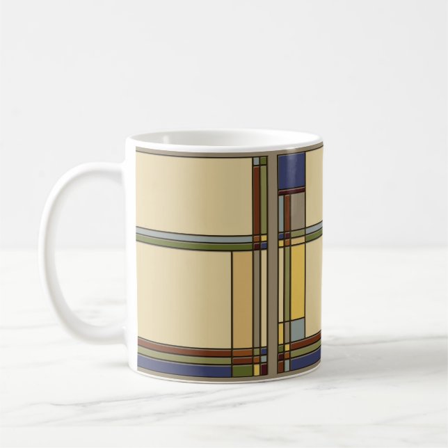 Arts & Crafts Fall Geometric Pattern Coffee Mug (Left)