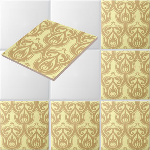 Arts & Crafts Foliage Pattern Customisable Colours Tile