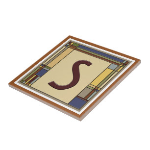 Arts & Crafts Geometric Initial S Tile