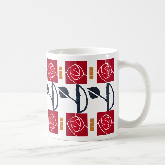 Arts & Crafts Mission Rose Coffee Mug (Right)