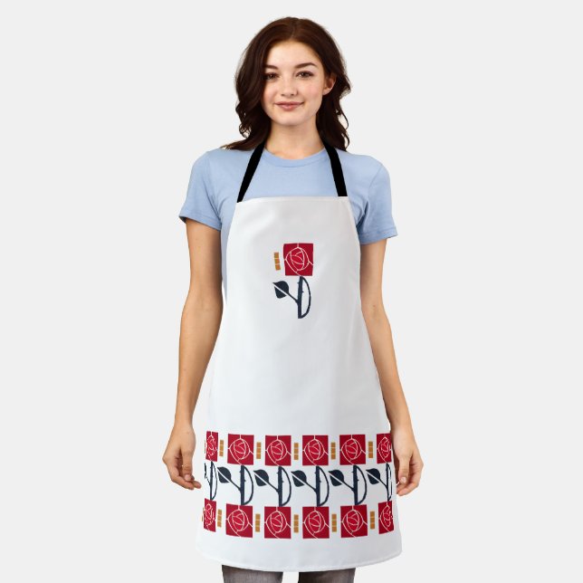 Arts & Crafts Mission Roses Apron (Worn)
