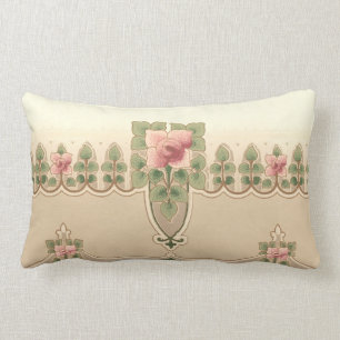 Arts & Crafts or Mission Style Rose Hedgerow Lumbar Cushion