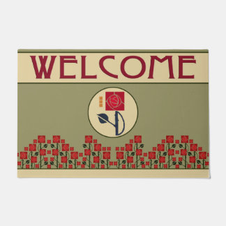 Arts & Crafts Rose Garden in the Mission Style Doormat