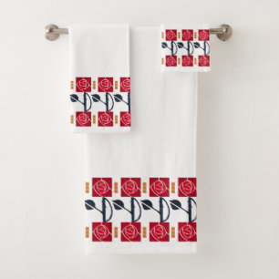 Arts & Crafts Rose in the Mission Style Bath Towel Set