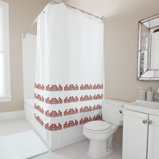 Arts & Crafts Rose in the Mission Style Shower Curtain (In Situ)