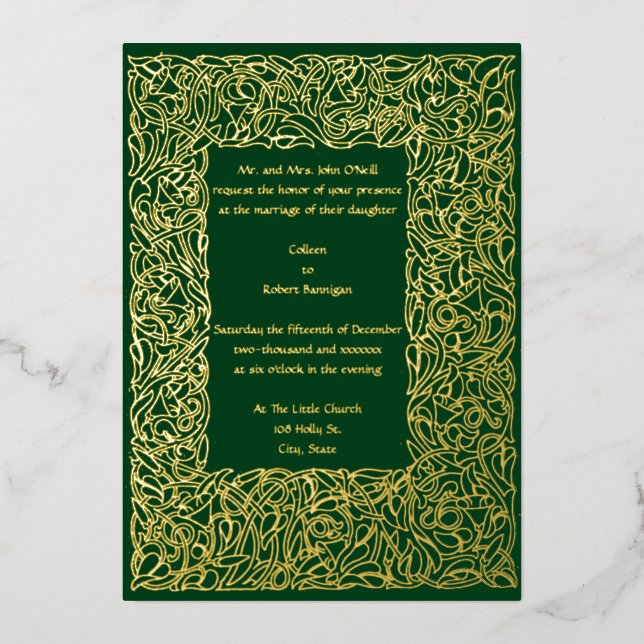 Arts & Crafts Roycroft 1904 Floral Border Wedding (Front)