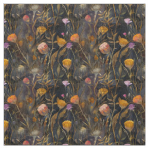 Arts crafts Scottish Thistle and wild flowers Fabric