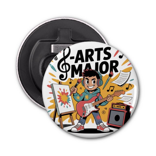Arts Major Boy - Illustration Unique Creation Bottle Opener (Front)